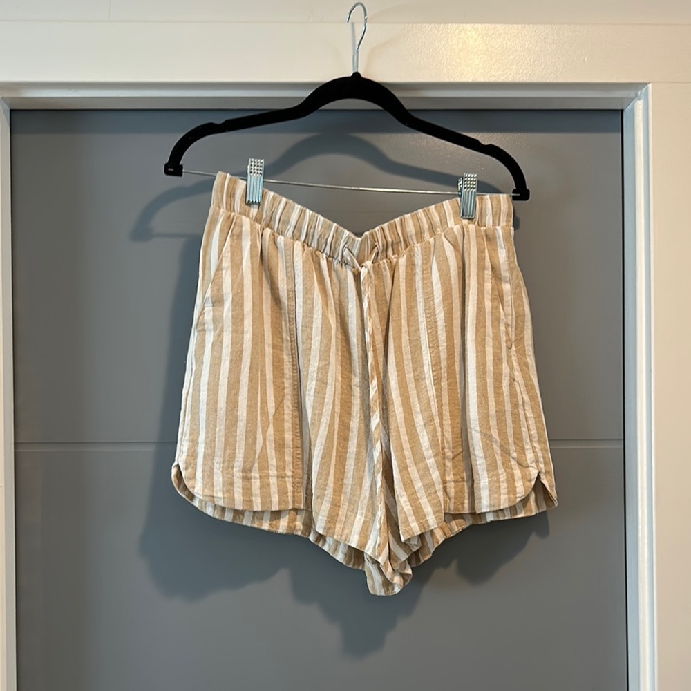 Universal Thread Beige Striped Button Down Shirt - image 2